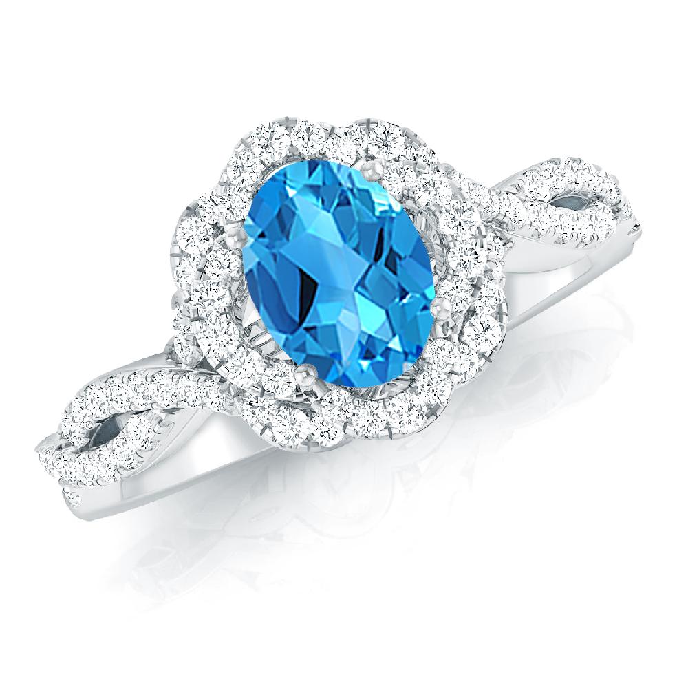 White Gold - Blue Topaz