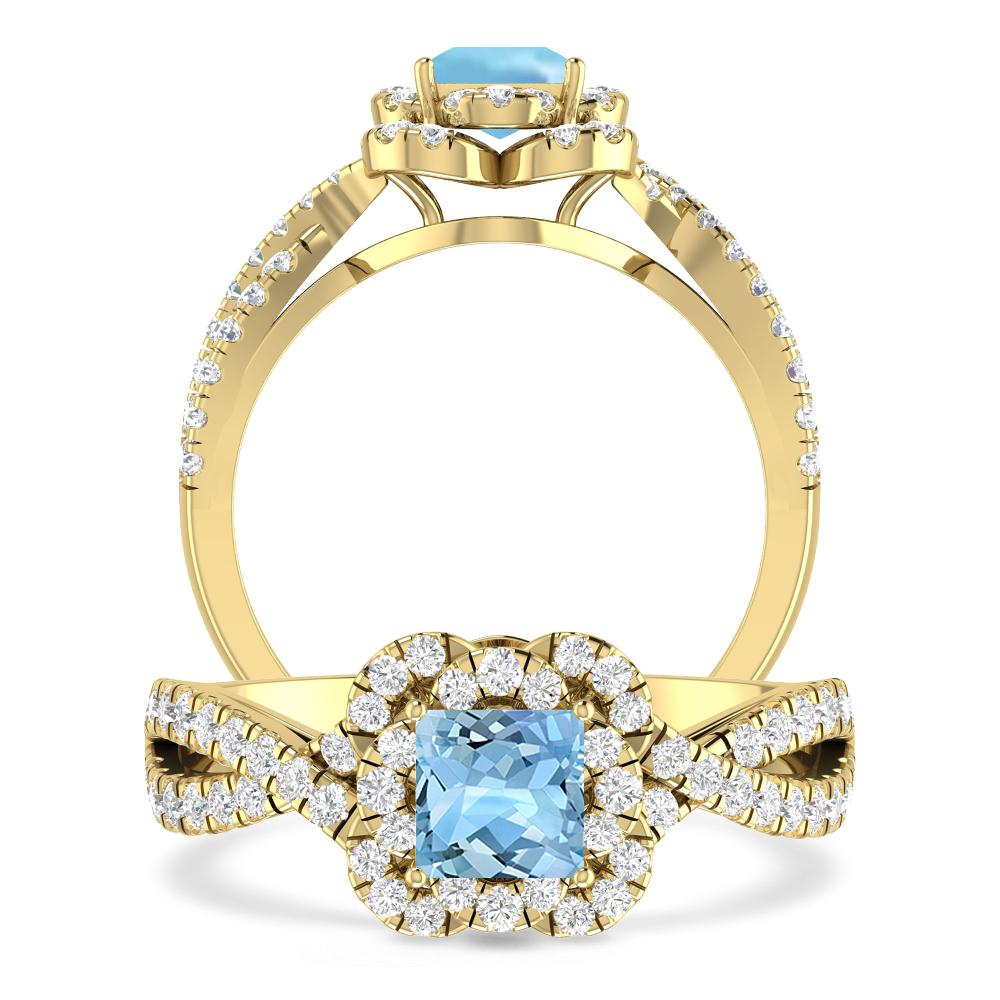 Yellow Gold - Aquamarine