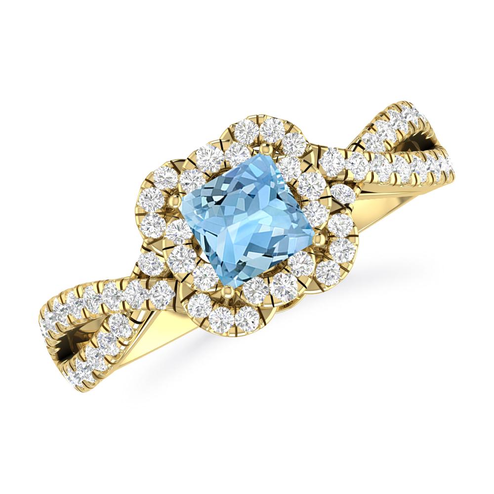 Yellow Gold - Aquamarine