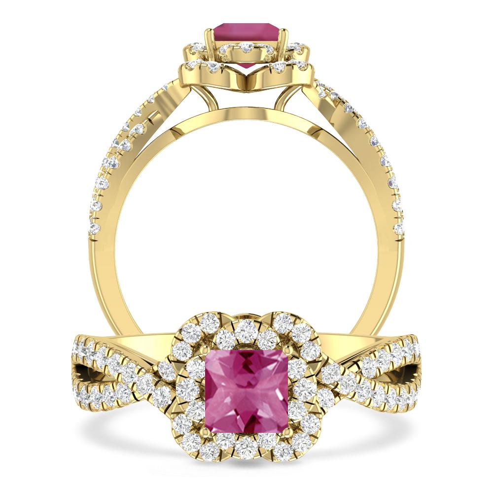 Yellow Gold - Pink Tourmaline