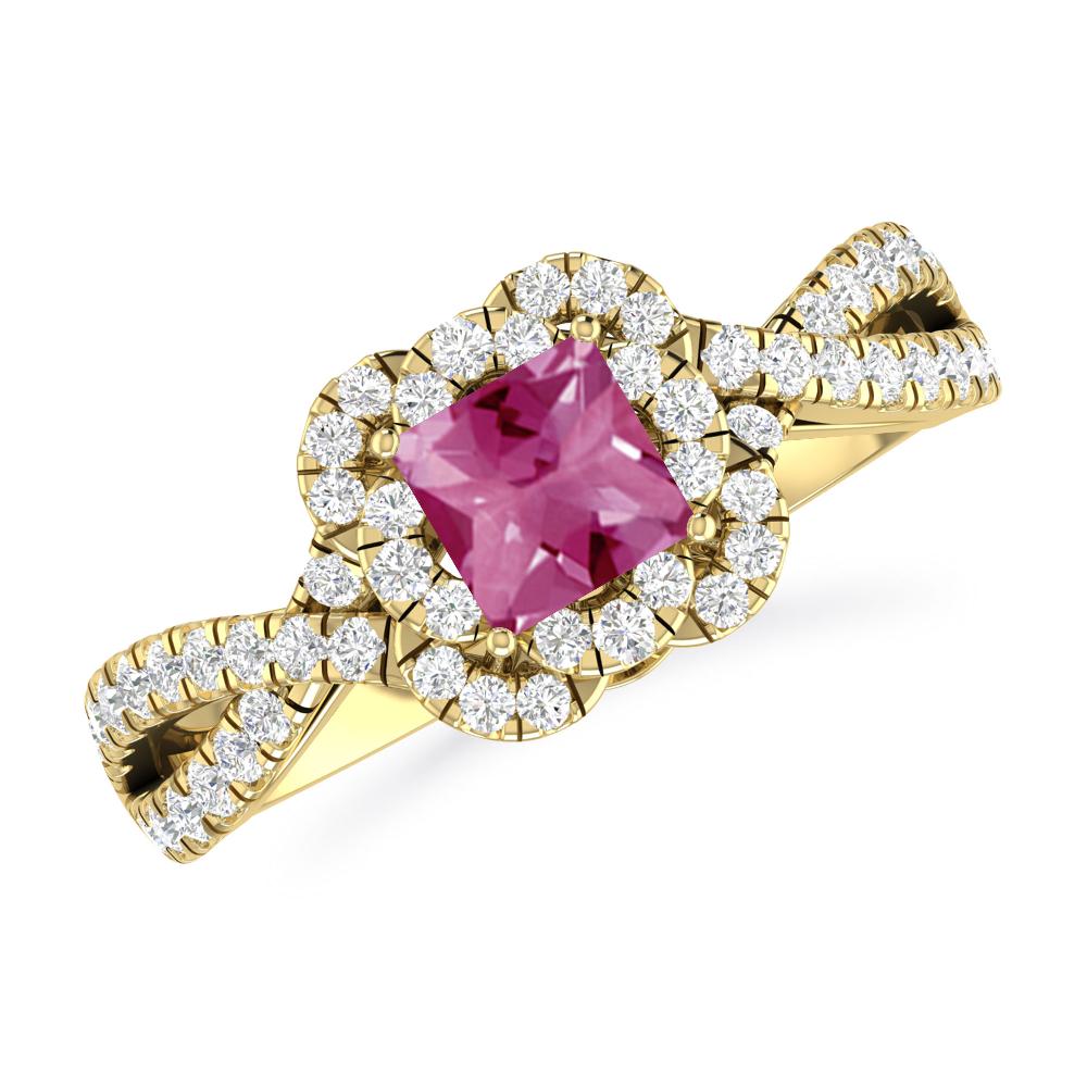 Yellow Gold - Pink Tourmaline