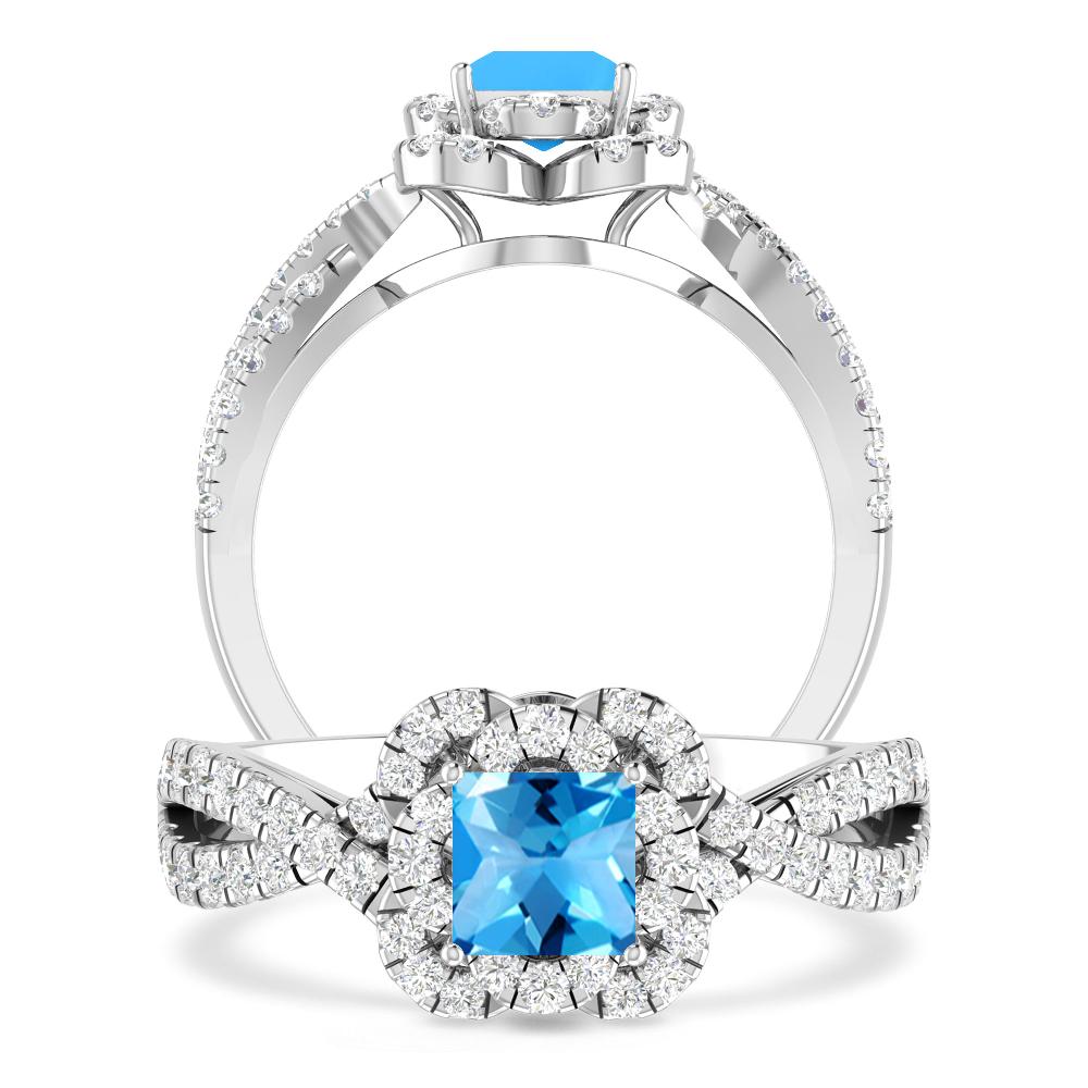 White Gold - Blue Topaz