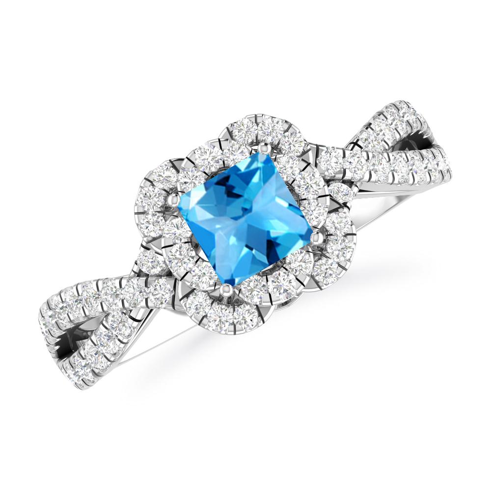 White Gold - Blue Topaz