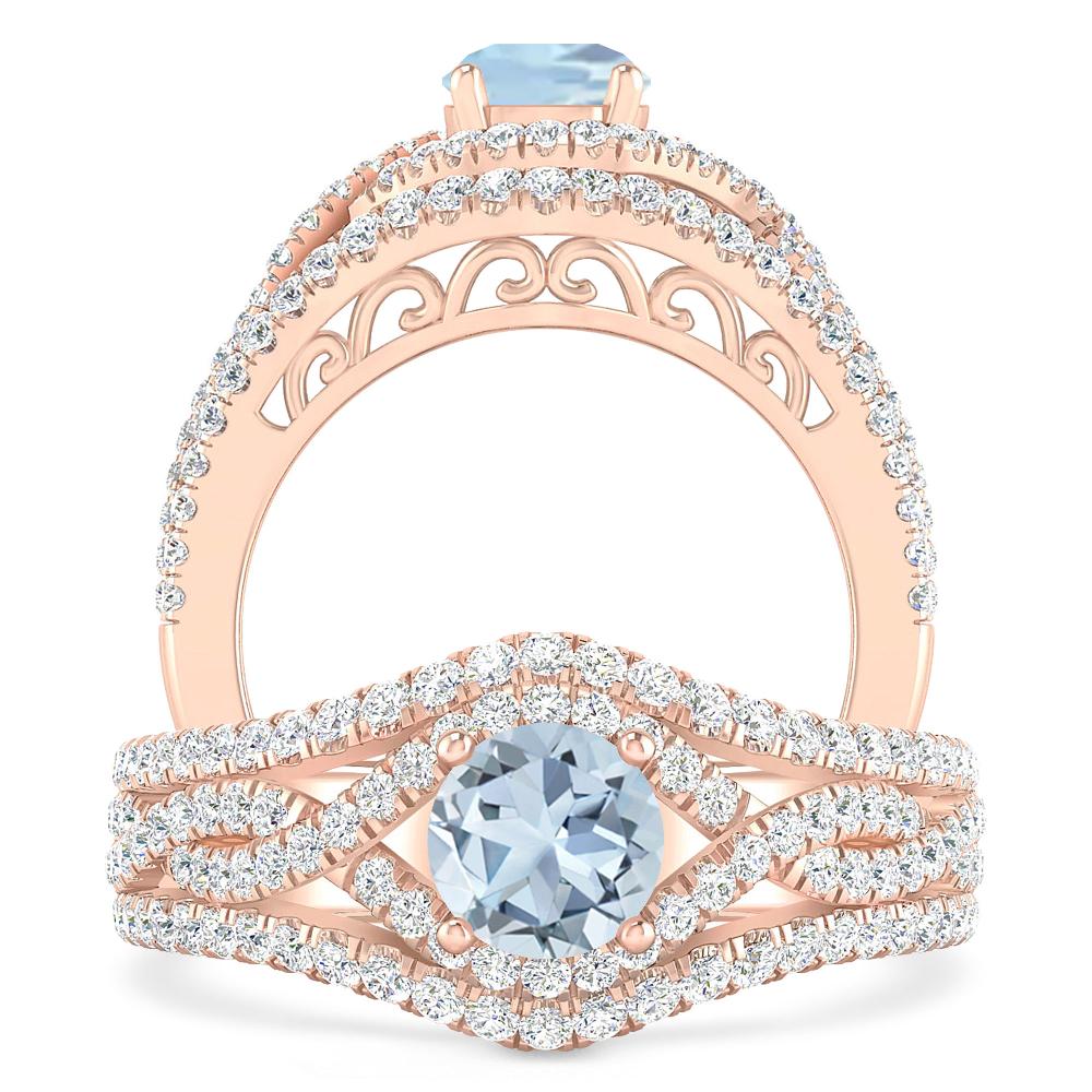 Rose Gold - Aquamarine