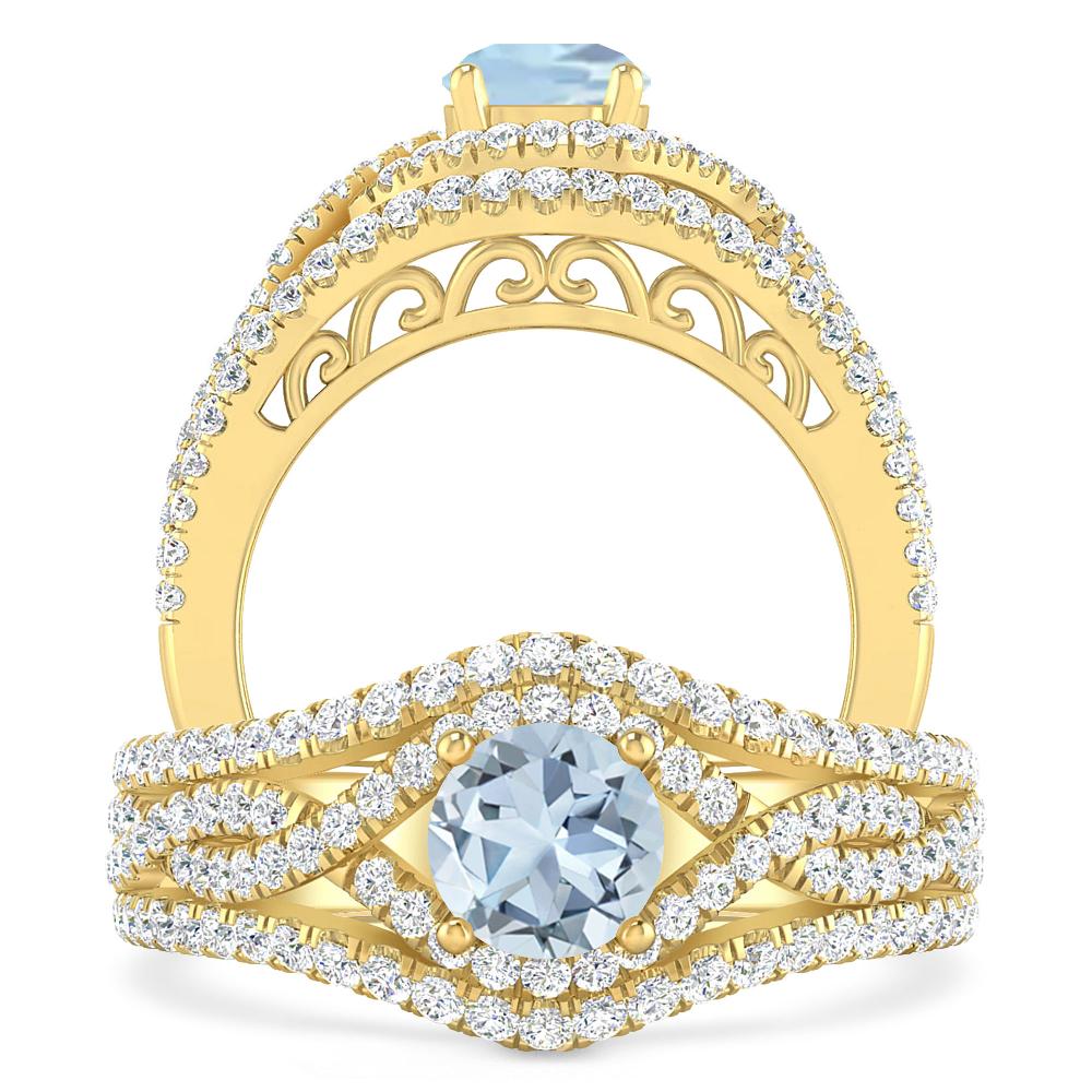 Yellow Gold - Aquamarine