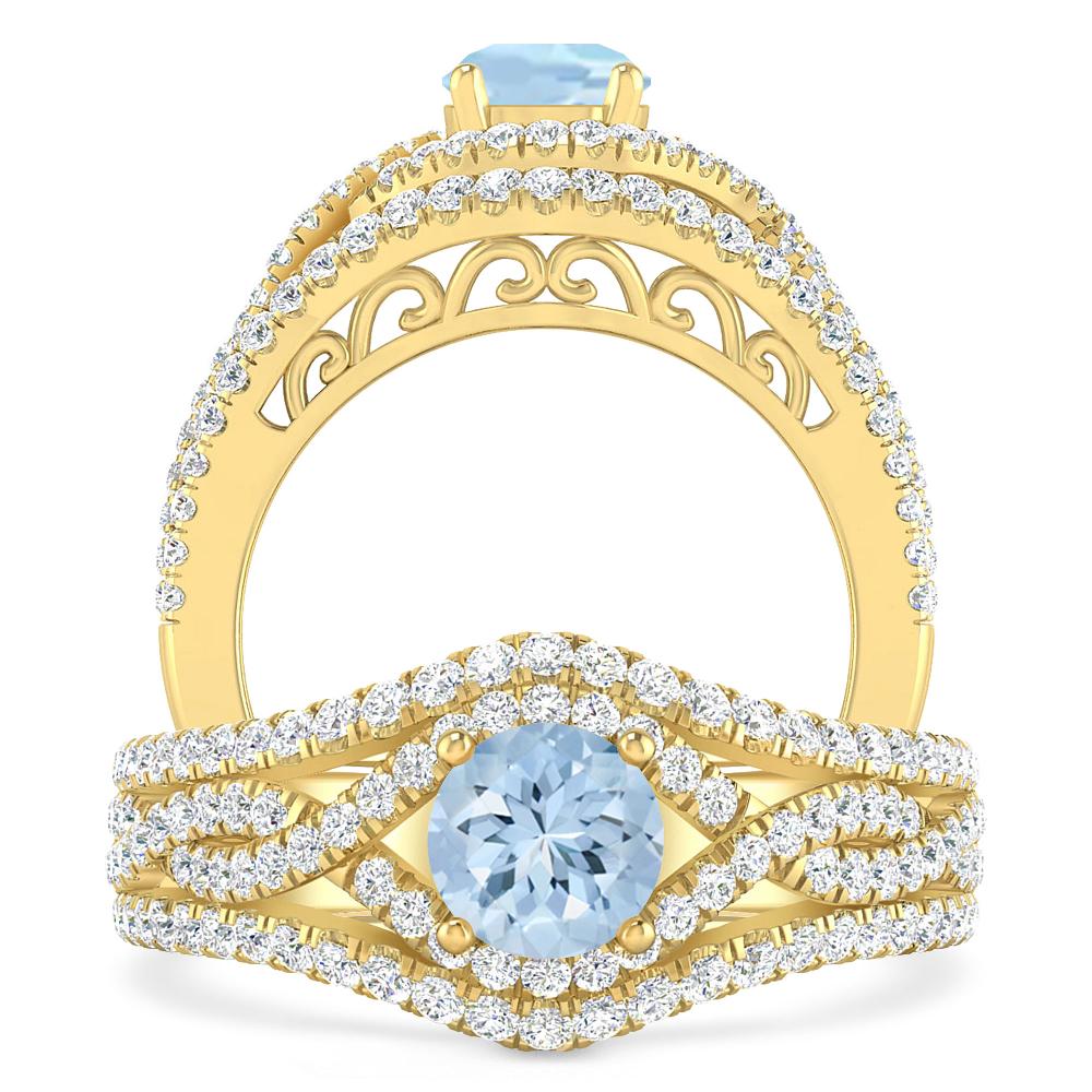 Yellow Gold - Aquamarine