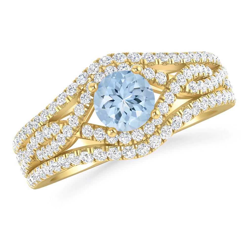 Yellow Gold - Aquamarine