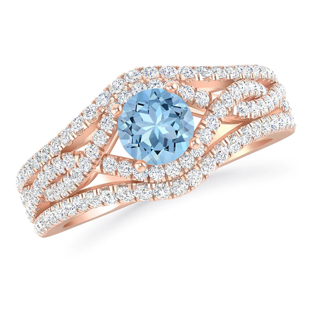 Rose Gold - Aquamarine