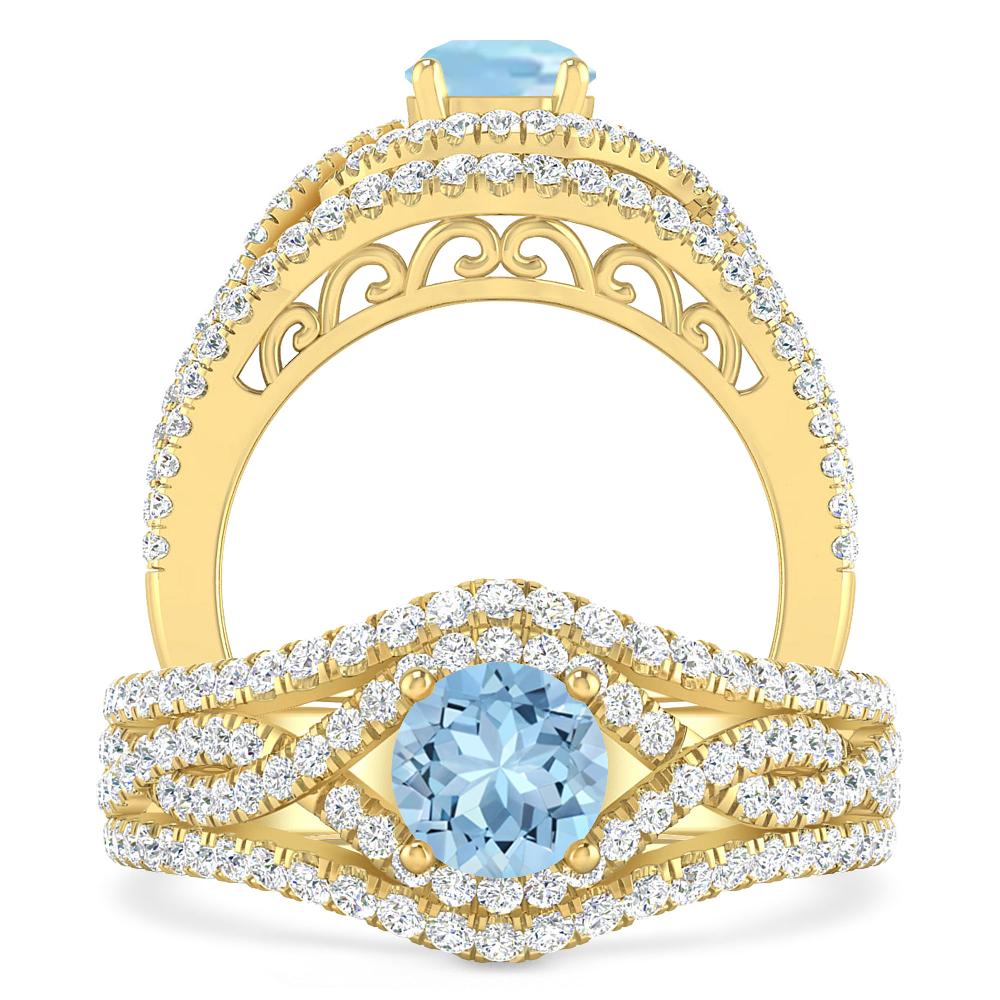 Yellow Gold - Aquamarine