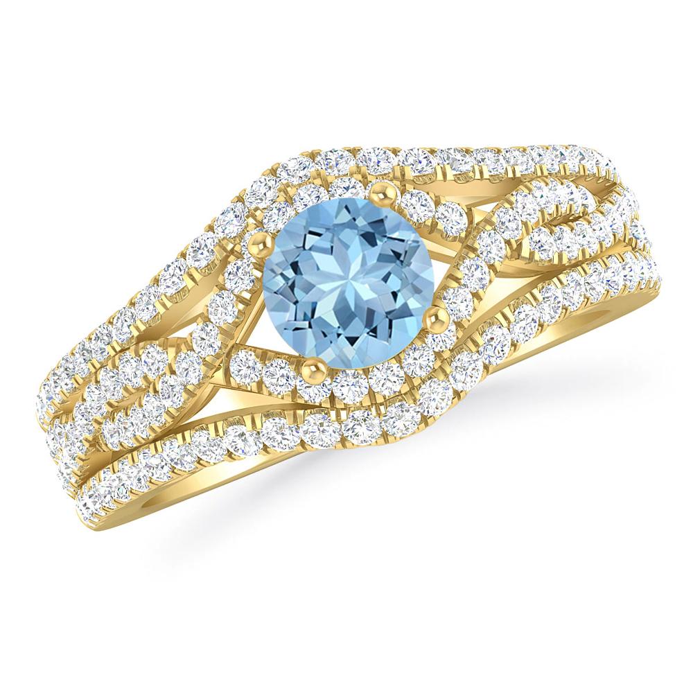 Yellow Gold - Aquamarine