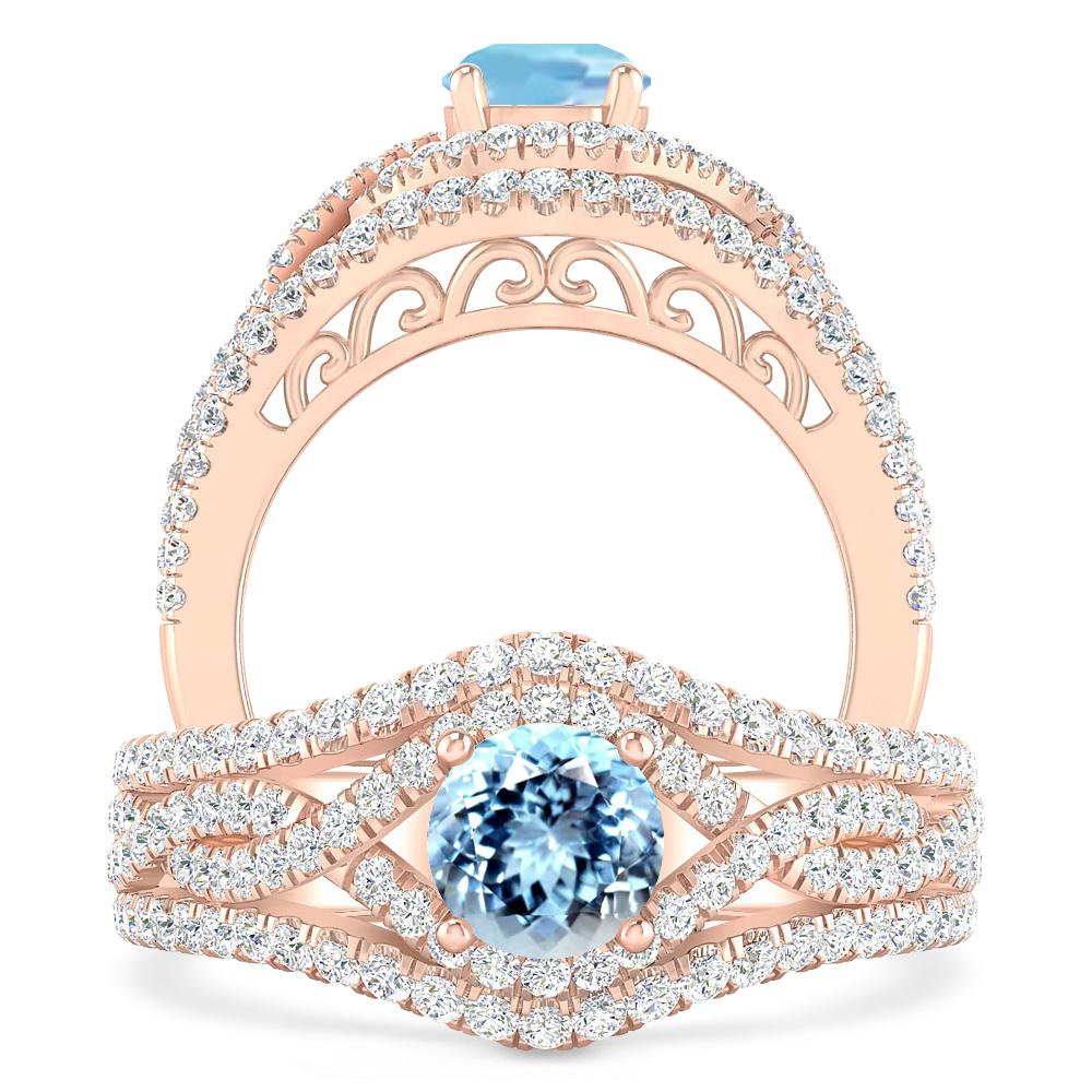 Rose Gold - Aquamarine