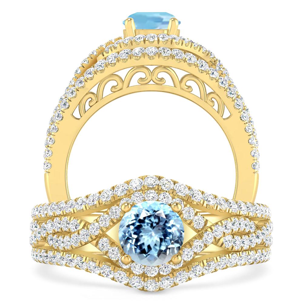 Yellow Gold - Aquamarine