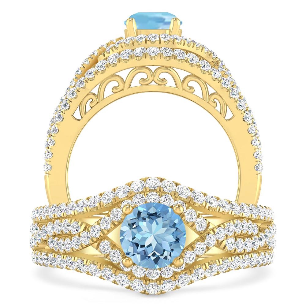 Yellow Gold - Aquamarine