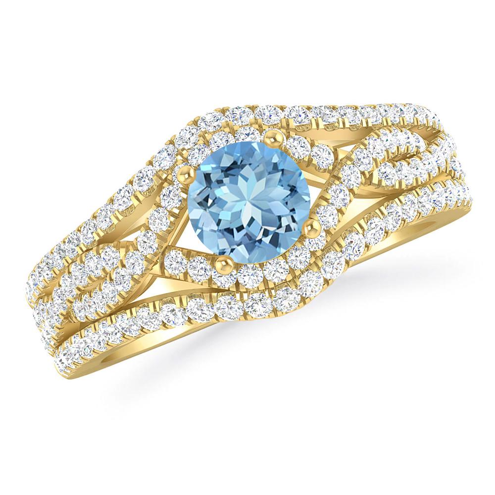 Yellow Gold - Aquamarine