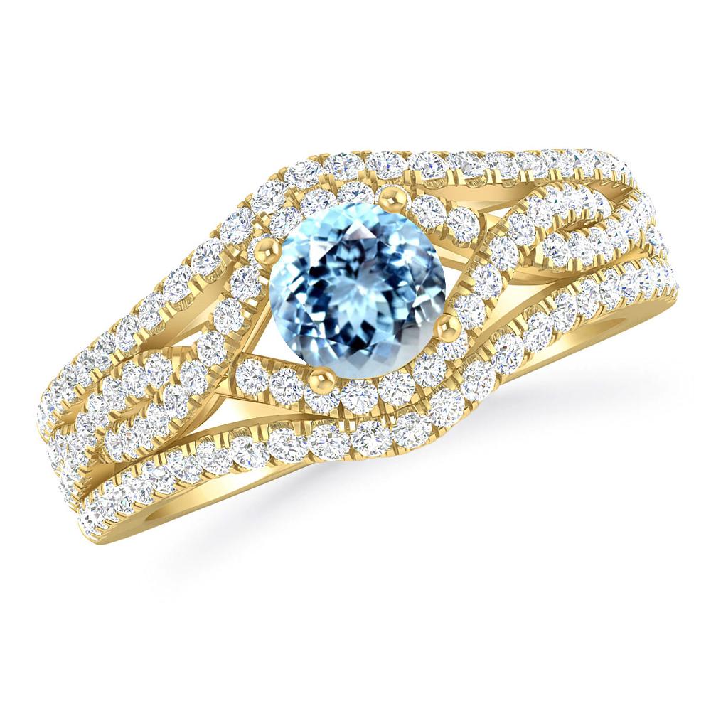 Yellow Gold - Aquamarine