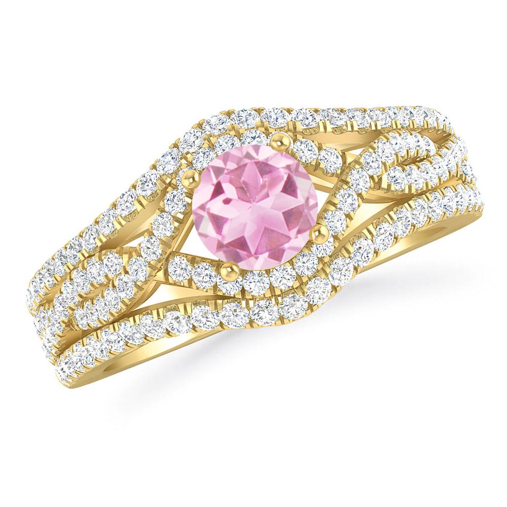 Yellow Gold - Pink Tourmaline