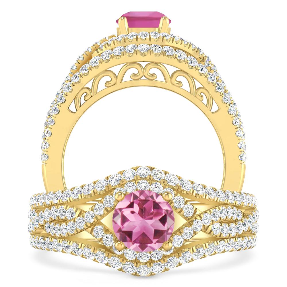 Yellow Gold - Pink Tourmaline