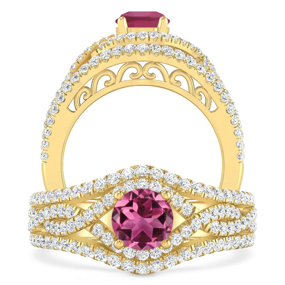 Yellow Gold - Pink Tourmaline