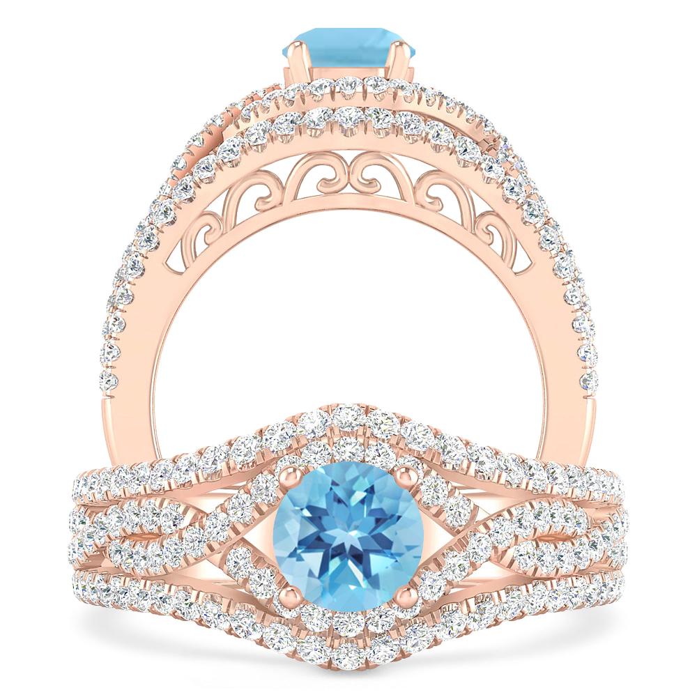 Rose Gold - Blue Topaz