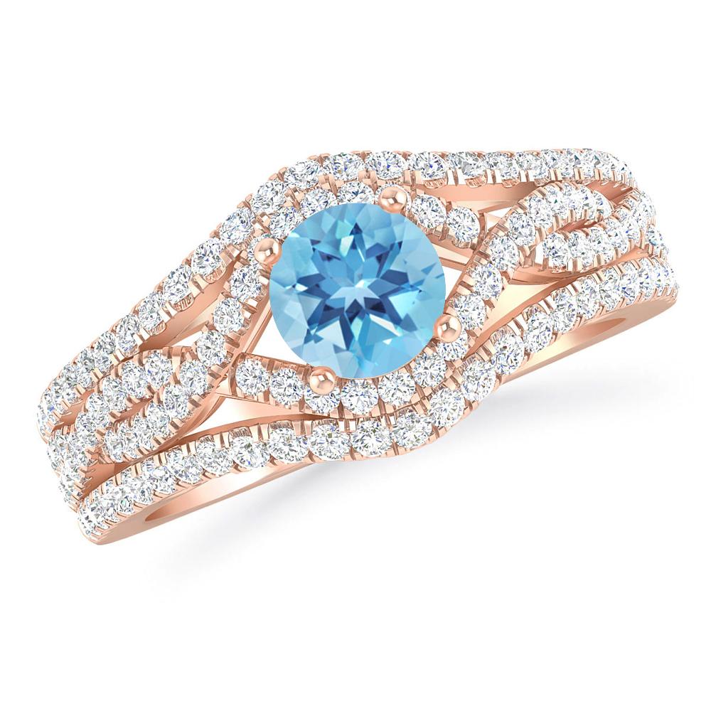 Rose Gold - Blue Topaz