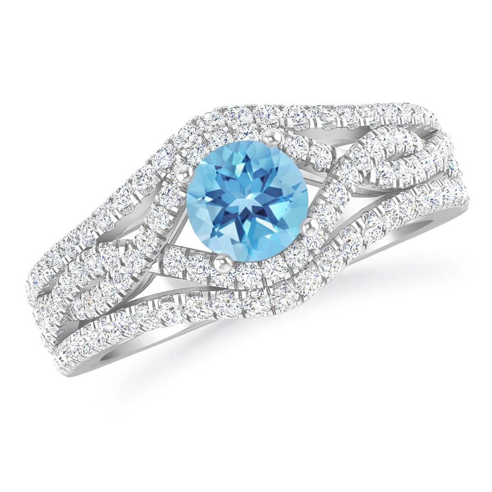 White Gold - Blue Topaz