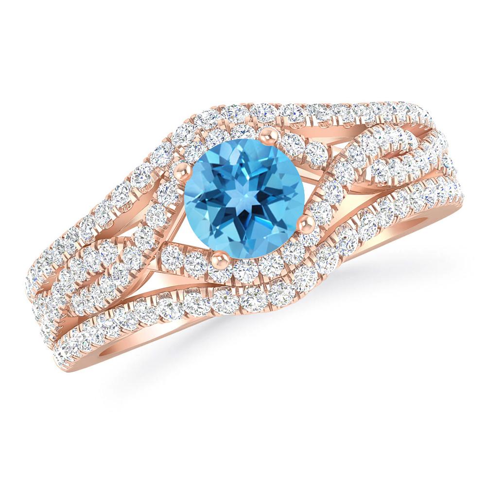 Rose Gold - Blue Topaz