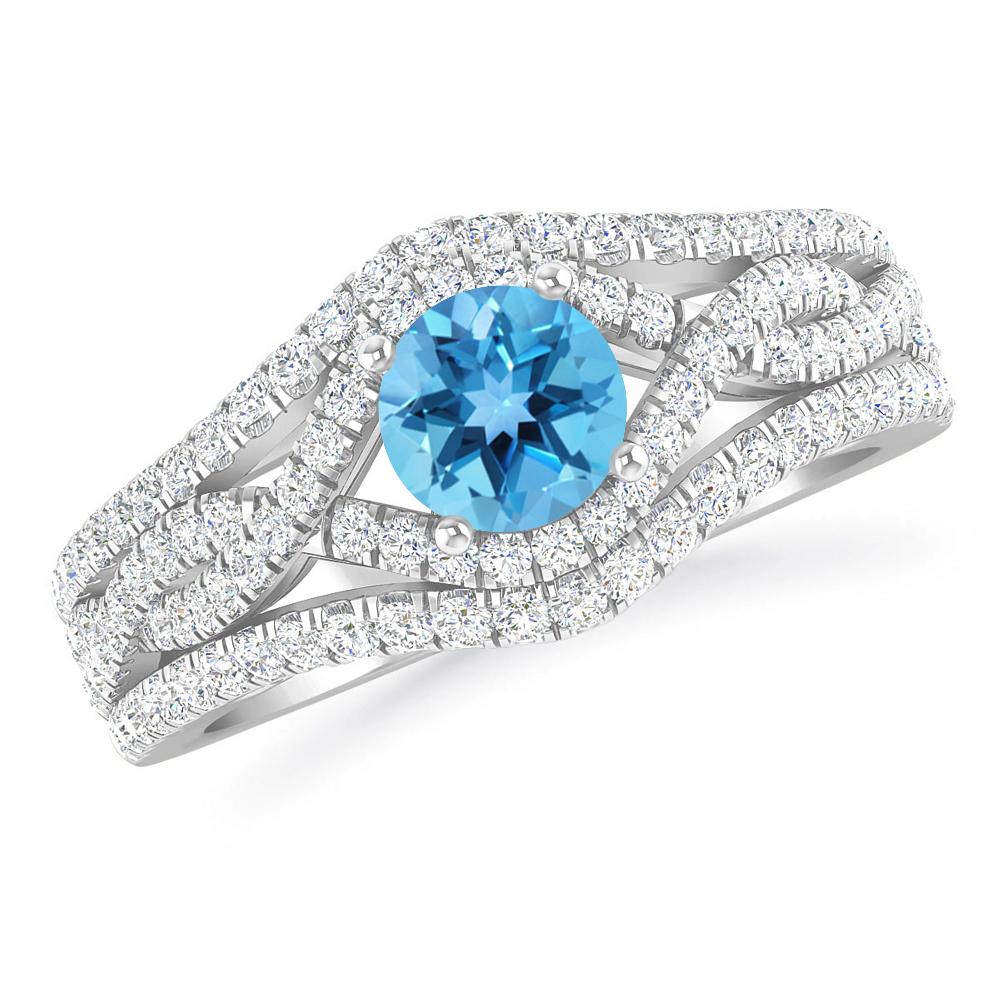 White Gold - Blue Topaz