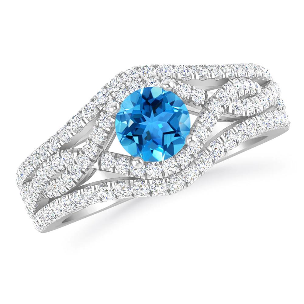 White Gold - Blue Topaz