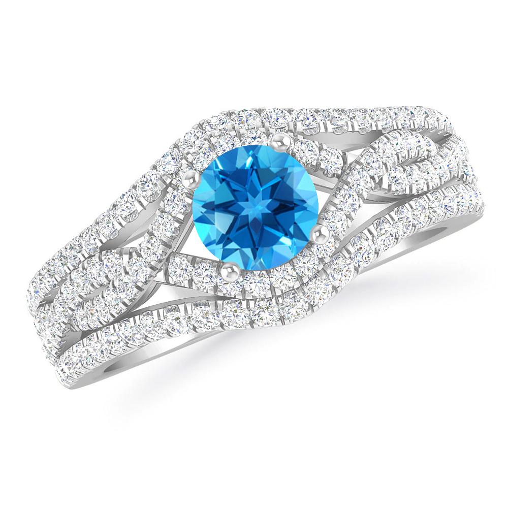 White Gold - Blue Topaz