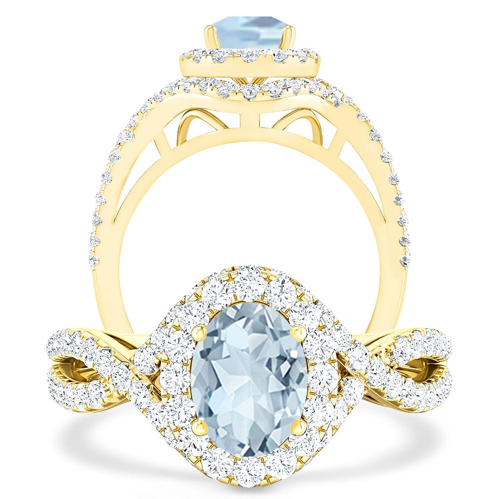 Yellow Gold - Aquamarine