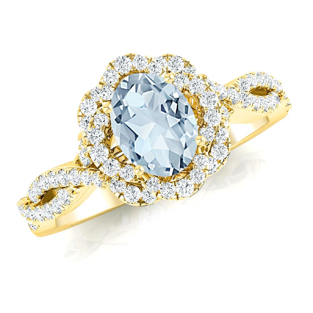 Yellow Gold - Aquamarine