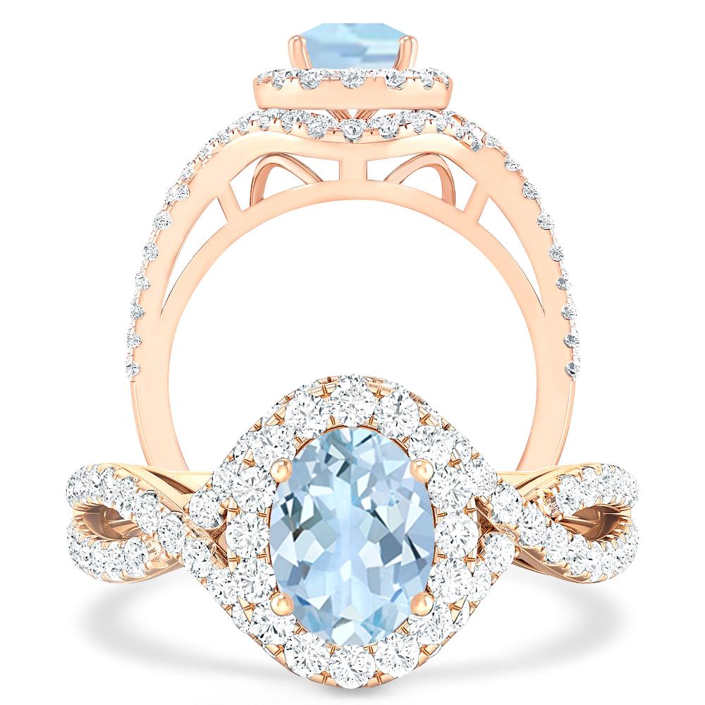 Rose Gold - Aquamarine