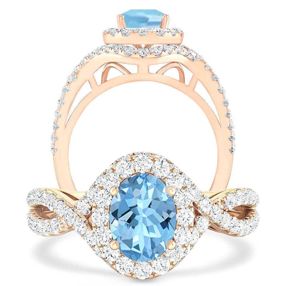 Rose Gold - Aquamarine