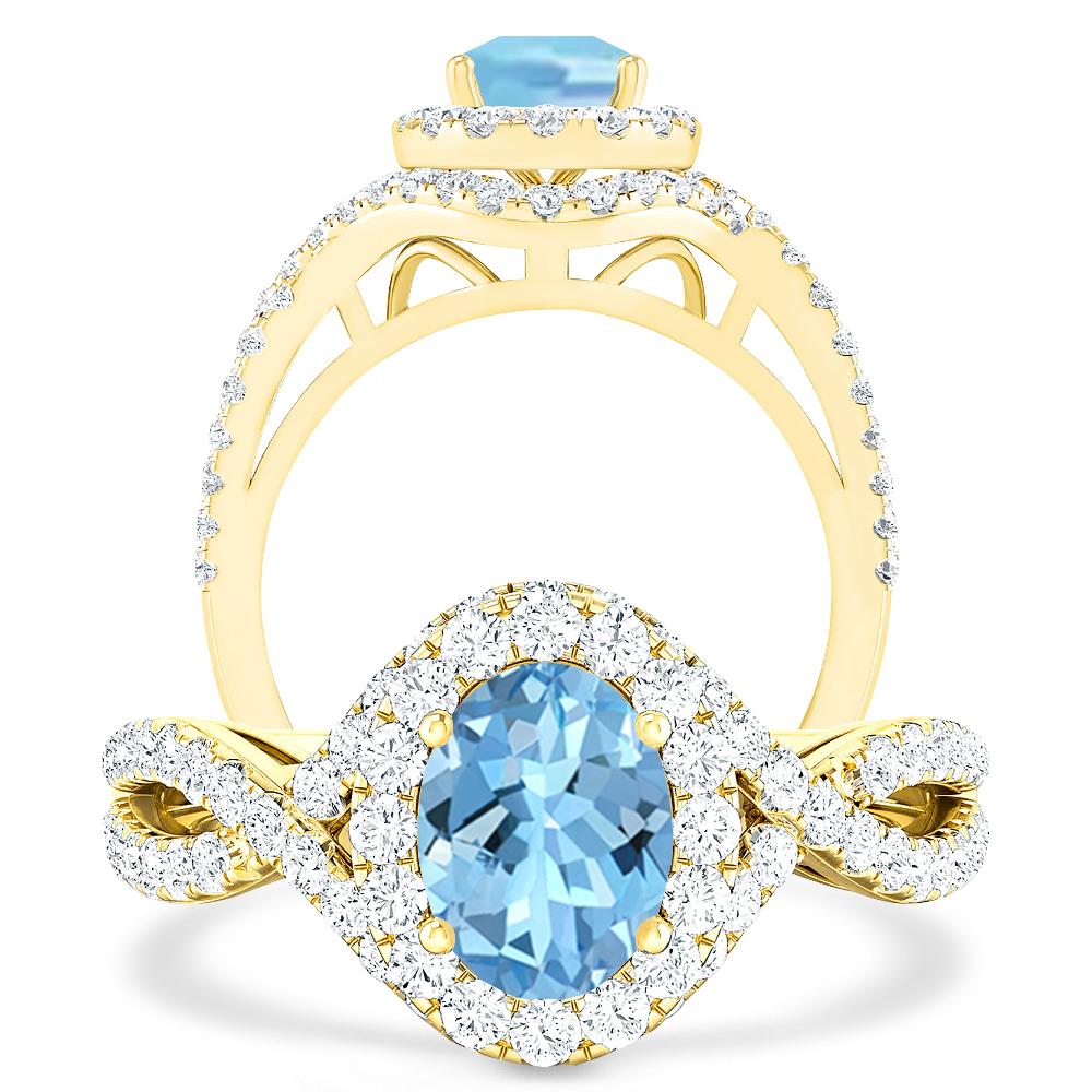 Yellow Gold - Aquamarine