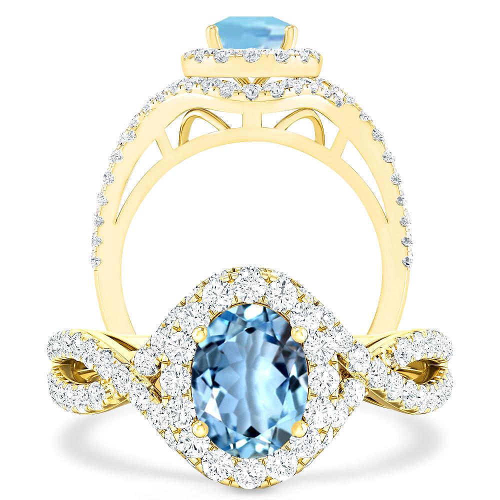 Yellow Gold - Aquamarine