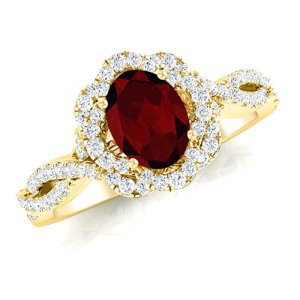 Yellow Gold - Garnet