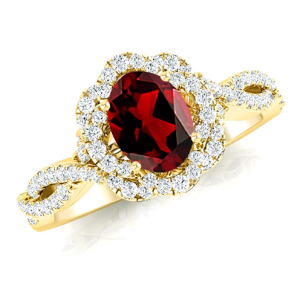 Yellow Gold - Garnet