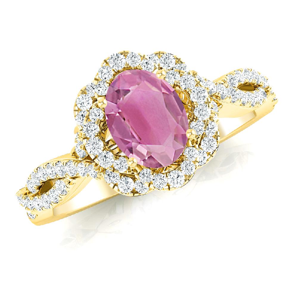 Yellow Gold - Pink Tourmaline