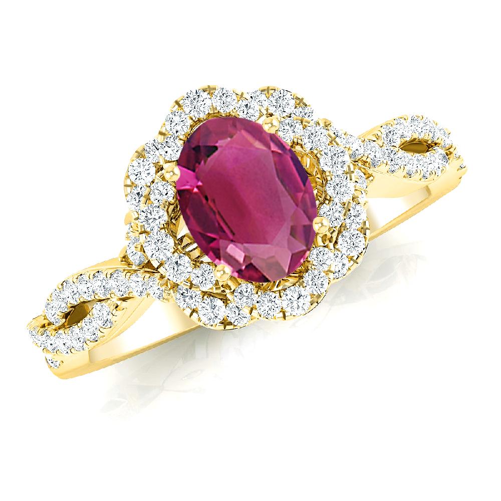 Yellow Gold - Pink Tourmaline