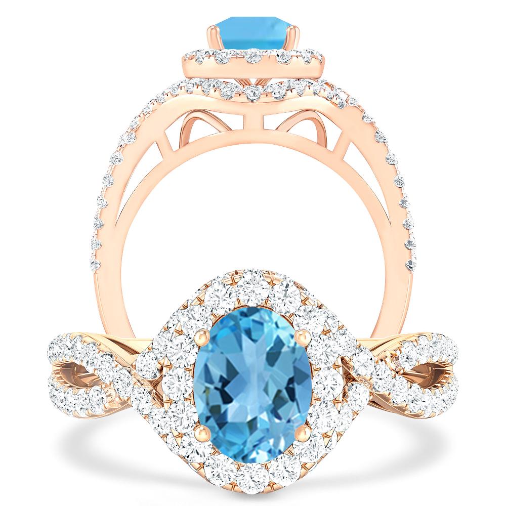 Rose Gold - Blue Topaz