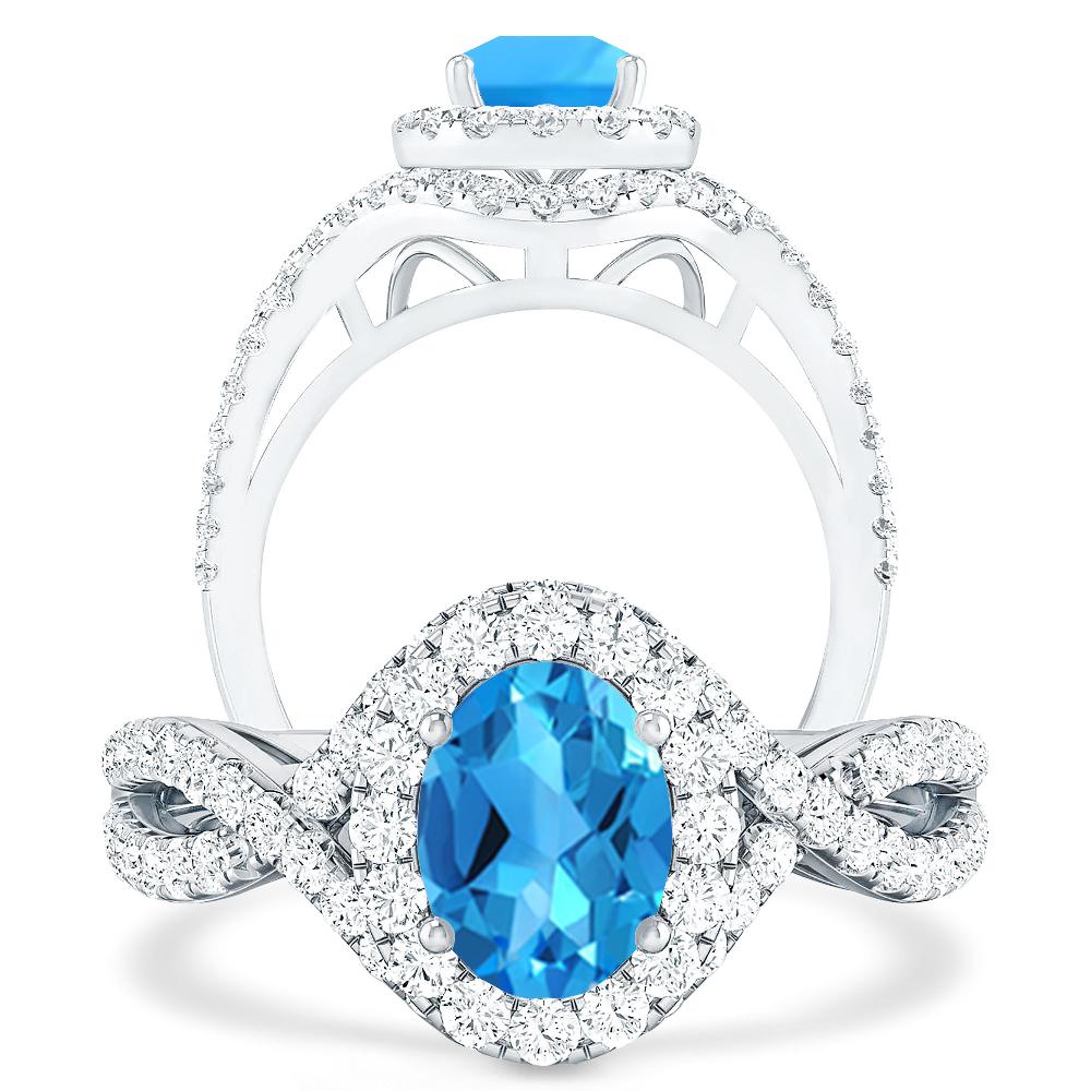 White Gold - Blue Topaz