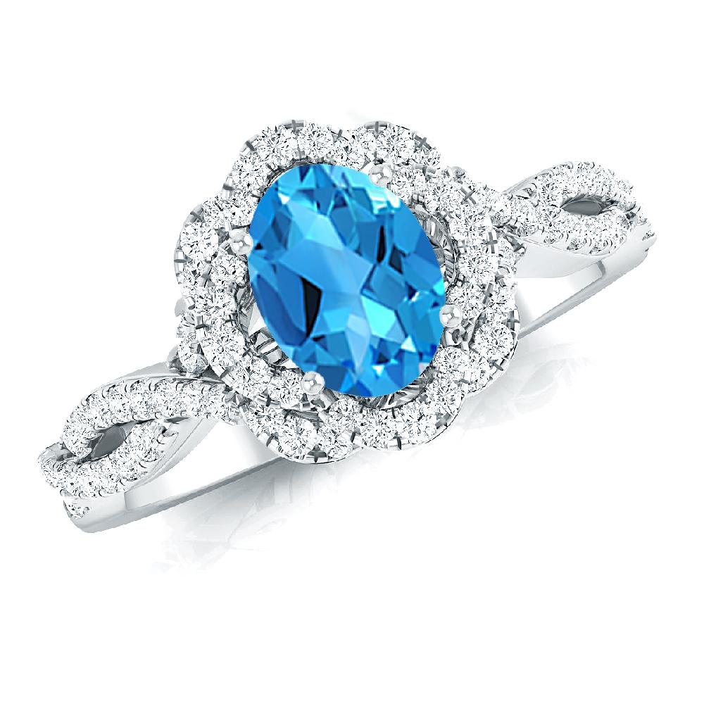 White Gold - Blue Topaz