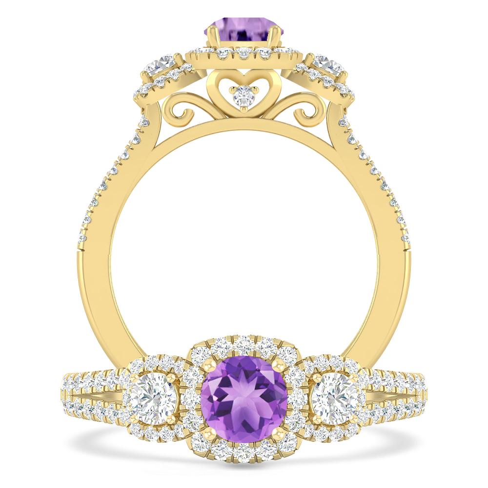 Yellow Gold - Amethyst