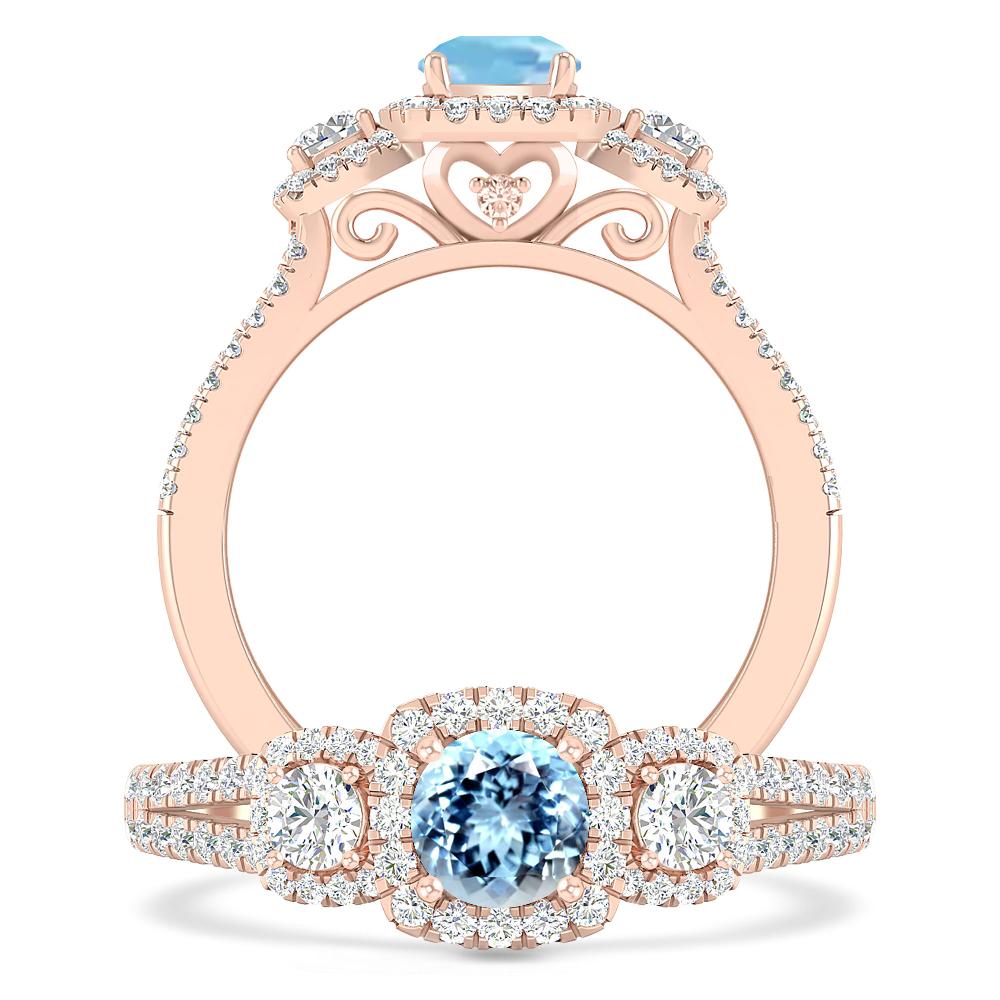 Rose Gold - Aquamarine