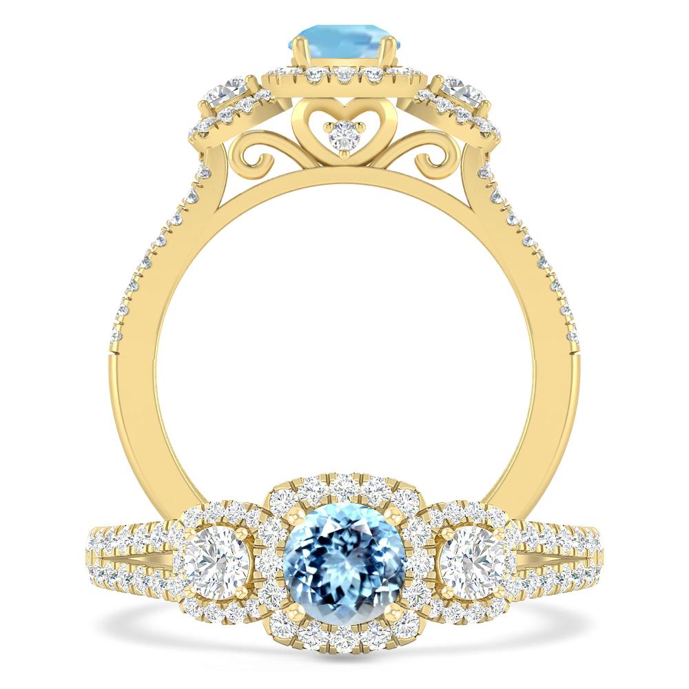 Yellow Gold - Aquamarine