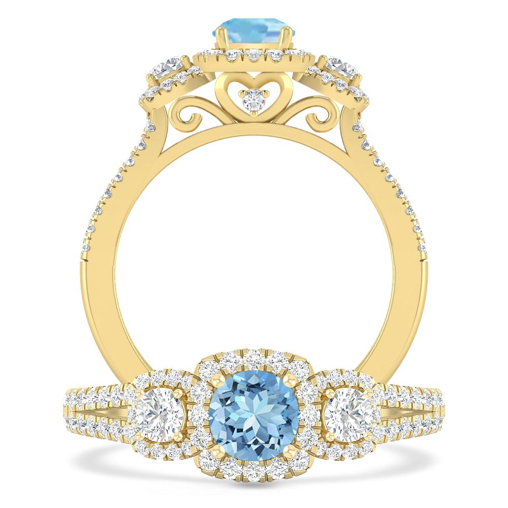 Yellow Gold - Aquamarine