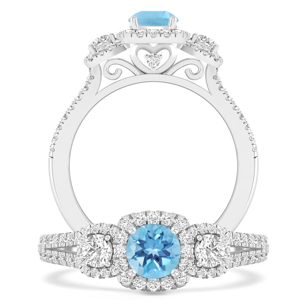 White Gold - Blue Topaz