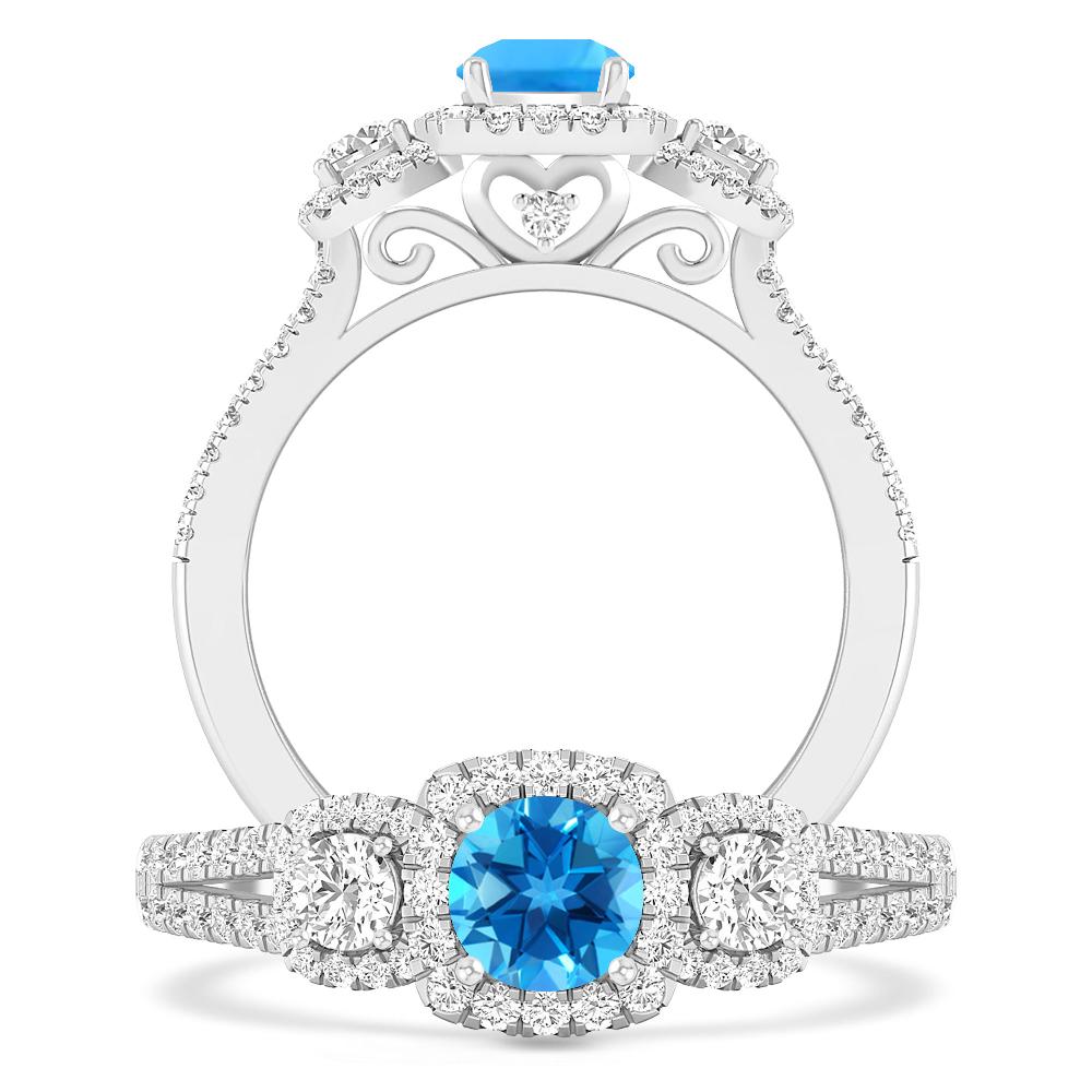 White Gold - Blue Topaz