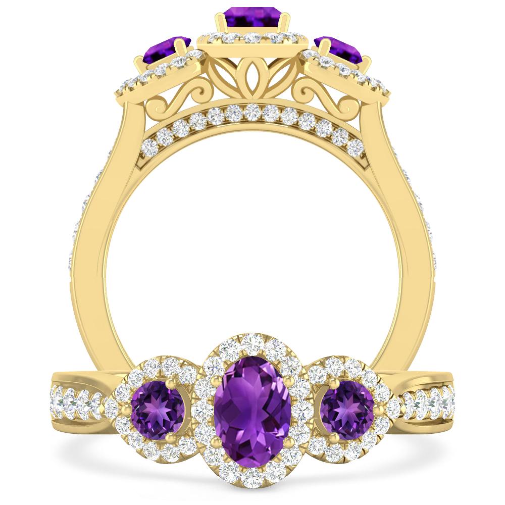 Yellow Gold - Amethyst