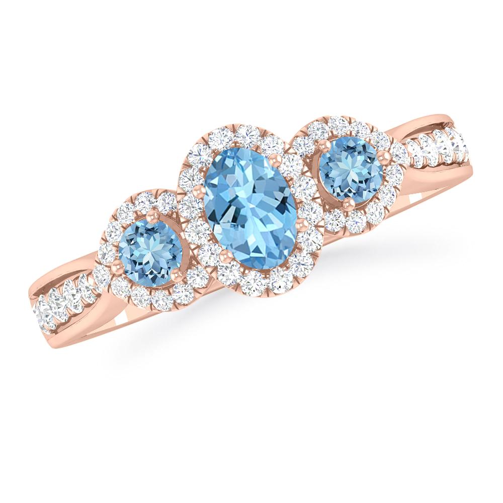 Rose Gold - Aquamarine